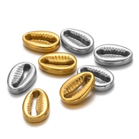 5 pièces en acier inoxydable gaufrage évider coquille breloques pendentifs pour travail manuel bijoux à bricoler soi-même résultats collier fournitures en gros