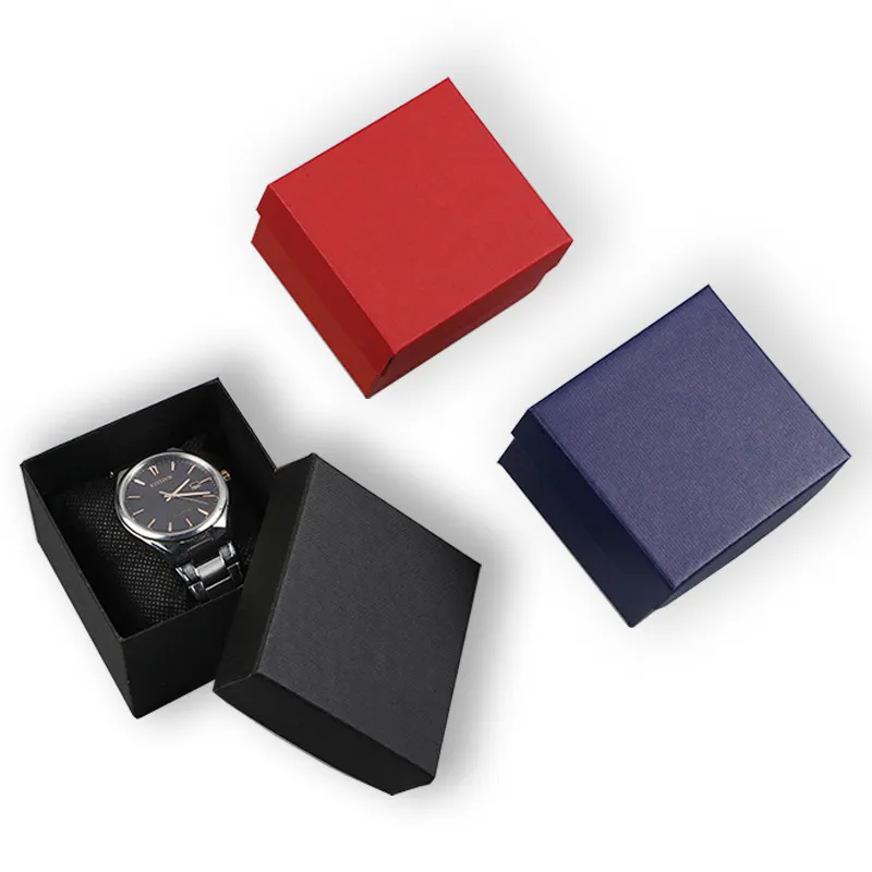 Caixa de armazenamento de relógio, logotipo pode ser personalizado tampa e caixa de relógio base & casos para relógios