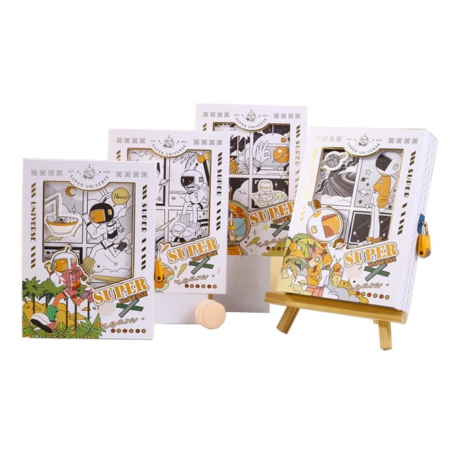 Factory 2026 Super Universe Cute Souvenir Gift Box Travel Journal Diary with Lock for Boy