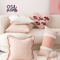 Housse de coussin décoratif rose en forme de cœur pour canapé, appui-tête mignon pour enfants, coussin lombaire pour salon et salle d'exposition