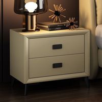 Table de chevet moderne en bois massif à prix abordable avec rangement, table de chevet de luxe légère au design épuré, mobilier de chambre en cuir souple
