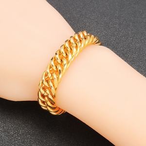 Hot Selling JXX Brass Jewelry Hip Hop Chain 24k Gold Plated <b>Cuban</b> <b>Link</b> Chain Bangle <b>Bracelet</b> for <b>Men</b> and Women - Product Image 6