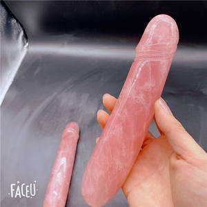 Massaggio genitale a forma speciale di cristallo di quarzo rosa naturale - Product Image 3