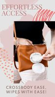 Distributeur de lingettes en cuir PU Sacs à couches en cuir végétalien Sacs de voyage pour bébé avec pochette séparée pour porte-lingettes pour bébé