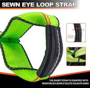 สายรัดแบบห่วงสำหรับสุนัขแบบสั้น2 "x 16" พร้อมห่วงสำหรับใช้กับรถ8จุด - Product Image 3