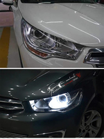 Phares à LED complets personnalisés pour Citroen C4L feux avant à lentille de projecteur bi-xénon avec DRL