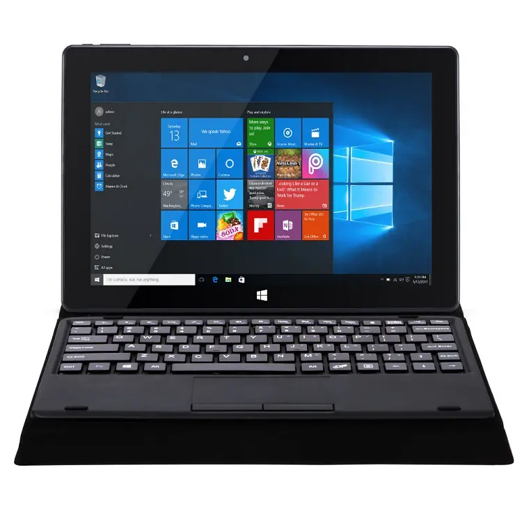 Windows 10-tableta PC de 10 pulgadas, 4GB + 64GB, 2 en 1, 1280 x 800ips, N3450, batería de 6000mAh, procesador Quad Core con cámara