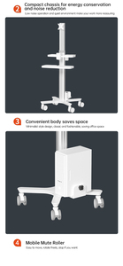 Carrito Móvil Dental Metálico MTO-1 Personalizable que Ahorra Espacio con Soporte para Escáner Intraoral y Bandeja para Teclado para Dentistas - Product Image 5