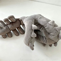 Nouveauté : Peluche squelette de dinosaure gris, vente directe usine, porte-clés, accessoire de sac à main, cadeau de fête d'Halloween