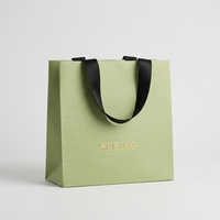 Sacs shopping en papier de luxe personnalisés avec poignée en ruban cachée, logo imprimé, sacs d'emballage cadeau pour boutique de détail