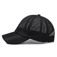 Gorra de running de malla transpirable con parche de cuero personalizado, de secado rápido, refrescante para verano, deportiva para exteriores, ligera, para protección solar, al por mayor