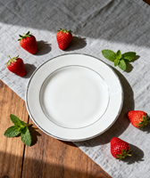 Assiettes en Porcelaine Fine Neuve, Écologiques et Exquises, à Motif Gaufré, Vaisselle en Céramique de Forme Ronde