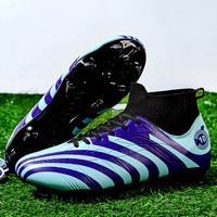 Chaussures de football professionnelles Luson imprimées en 3D, respirantes, avec semelle extérieure en cuir et empeigne en tissu pelucheux, confortables et personnalisables.