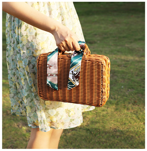 Natural <strong>Father</strong> Mother Willow PP Rattan Woven <strong>Hamper</strong> for 2 People Camping Valentine'<strong>s</strong> <strong>Day</strong> Festival Wicker Picnic Gift Baskets - Product Image 6