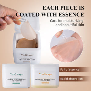 Индивидуальные корейские ватные диски для ухода за кожей лица с куркумой, витамином B5, гиалуроновой кислотой, кофеином и отбеливающим тонером - Product Image 3