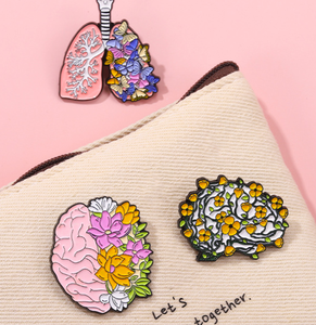 14 Phong Cách Hoa Organ Men Pins Tùy Chỉnh Não Phổi Ruột Dạ Dày Hoa Trâm Cài Y Tá Y Tế Ve Áo Huy Hiệu Pins - Product Image 3
