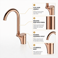 Robinet de lavabo architectural à levier unique lisse pour villas, appartements et rénovation résidentielle