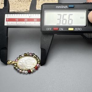 Cuentas de Circonio Personalizadas al por Mayor, Medallas Ovaladas de Nácar y Madreperla, Dijes de la Virgen María para la Fabricación de Joyas y Collares - Product Image 6