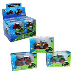 12 Cái/Bộ 1/72 Die-cast máy kéo mô hình đồ chơi kim loại & nhựa trượt đúc xe tải trẻ em 'mô phỏng trang trại giáo dục xe đồ chơi - Product Image 1