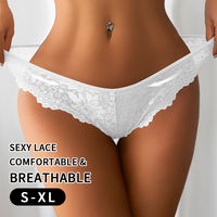 IBGUH femmes Sexy dentelle string en forme de V taille tête conception slips étiquette personnalisée Logo respirant sans couture sous-vêtements culotte