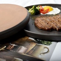 Instagram-Style Nordische Flache Teller Trendige Kreative Obst-Salat-Kuchen-Steak-Teller Keramik-Geschirr Mikrowellengeeignet Einfarbiges Muster