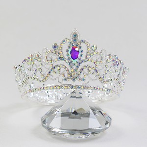 Nouvelle mariée baroque alliage diamant couronne ronde grande pleine couronne scène fête robe <span class=keywords><strong>de</strong></span> mariée accessoire - Product Image 6