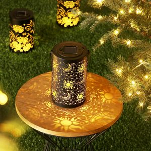 Ngoài trời không thấm Nước Kim Loại Mặt trời Mặt trăng sao mô hình năng lượng mặt trời đèn lồng Led Powered cung cấp pin cho sân vườn sân trang trí kích thước nhỏ - Product Image 3