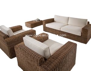 Ensemble de canapés de luxe pour patio extérieur, structure en aluminium, meubles Poltrone Da Giardino, meubles en rotin synthétique - Product Image 1