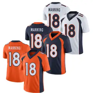 Футболка Peyton Manning 18 для американского футбола, Мужская сшитая спортивная форма для футбольной команды, дешевле