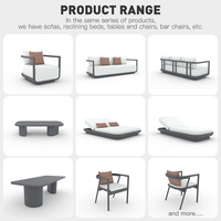 Chaise longue de luxe en aluminium pour l'extérieur, imperméable, séchage rapide, mousse résistante aux UV, pour piscine, hôtel, villa, patio