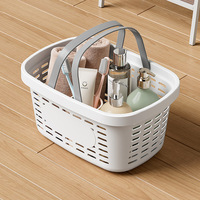 Panier de rangement rectangulaire en plastique multifonctionnel, écologique et au design moderne, avec poignée, pour articles divers, dortoir et cuisine