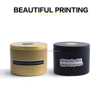 Boîtes en métal rondes mates JYB 8/10 oz de qualité alimentaire pour thé/café/cadeaux/bonbons, contenants noirs pour bougies parfumées