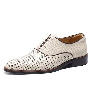 Mocassins Oxford carrés pour hommes de haute qualité en cuir véritable, à lacets, antidérapants, respirants et légers - Product Image 2