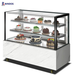 Thương mại trong suốt vuông kính bánh truy cập tủ lạnh đơn nhiệt độ thiết kế cho món tráng miệng sô cô la Nhà Hàng Bánh hiển thị - Product Image 2