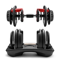 ABT personnalisé réglable en fonte et caoutchouc noir haltères 24/40KG équipement de Fitness de gymnastique à domicile