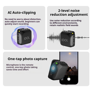 Micrófono Inalámbrico Profesional USB de Condensador, Lavalier, de Mano, con Cancelación de Ruido, 2.4G, Pantalla LED, Ligero, de Plástico, para Transmisiones en Vivo - Product Image 3