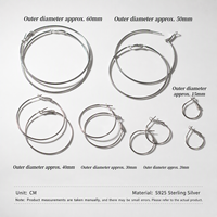 Boucles d'oreilles créoles grandes et rondes Mylove personnalisées en argent sterling 925, finition polie, style classique minimaliste, vente en gros