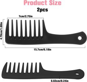 Peigne à dents larges en plastique personnalisé (couleur/logo) – Forme unique pour salon et usage domestique - Product Image 2