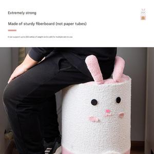 Cuccia per Gatti Integrata Grande e Moderna a Forma di Coniglio, Rimovibile, con Cesto in Sisal, Doppio Strato, Ecologica, in Cartone, Adatta agli Animali Domestici, per Uso Interno - Product Image 4