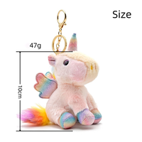 Nouvelle poupée en peluche personnalisée, licorne ailes d'ange arc-en-ciel rose fantôme, cadeau, porte-clés, pendentif, 10 cm, rembourrage en coton PP