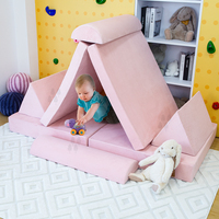 Sofá Modular Convertible de Franela para Dormitorio, Sala de Estar o Sala de Juegos, Muebles para Niños Pequeños, Sofá de Piso Suave para Niños