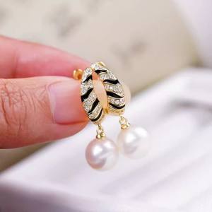 22427 Accesorios de Perlas DIY, Bandeja Vacía para Pendientes de Plata S925, Hebilla de Oreja de Joyería de Plata de Moda con Cuentas Redondas de 9-15 mm - Product Image 2