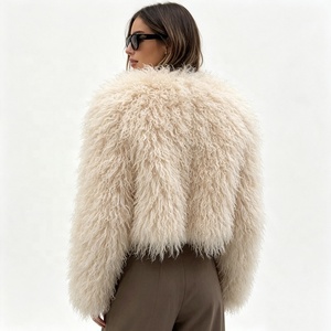 <span class=keywords><strong>Manteau</strong></span> <span class=keywords><strong>court</strong></span> en fausse fourrure bouclée beige de qualité supérieure Zeyu pour femmes, style fourrure de Mongolie, vêtements d'extérieur moelleux décontractés pour l'hiver, manteaux en fausse fourrure écologiques pour femmes - Product Image 5