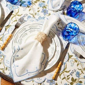 تصميم جديد أنيق تصميم شخصي مخصص مطرز مفرش القماش الفرنسي الفاخر 100% مناديل مائدة الطعام من الكتان - Product Image 4