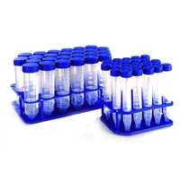 Tube de centrifugation en PP transparent gradué à fond conique pour usage en laboratoire, 10 ml, 15 ml, 50 ml, avec bouchon à vis, type Falcon