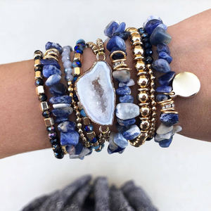 Joyería personalizada Bohemia para mujer joven, pulsera con cuentas de lapislázuli de cristal curativo de aromaterapia Natural - Product Image 5