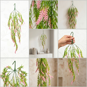 Planta Artificial de Hierba Rosa Colgante, Enredadera Floral Decorativa para Hogar, Balcón, Jardín, Pared y Decoración de Eventos - Product Image 6