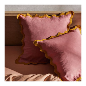 Vendita all'Ingrosso di <span class=keywords><strong>Federe</strong></span> in Lino Naturale Francese 100% con Bordo Personalizzato - Product Image 1
