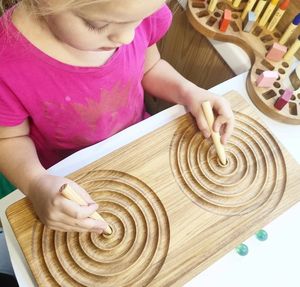 Tablero de trazado Reversible educativo Montessori, Material de madera, suministros escolares para actividades infantiles y regalo para niños pequeños - Product Image 6