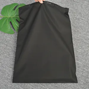 Tas ritsleting hitam buram tanpa logo poli plastik tas ritsleting pakaian cetak pakaian garmen t shirt tas ritsleting slider